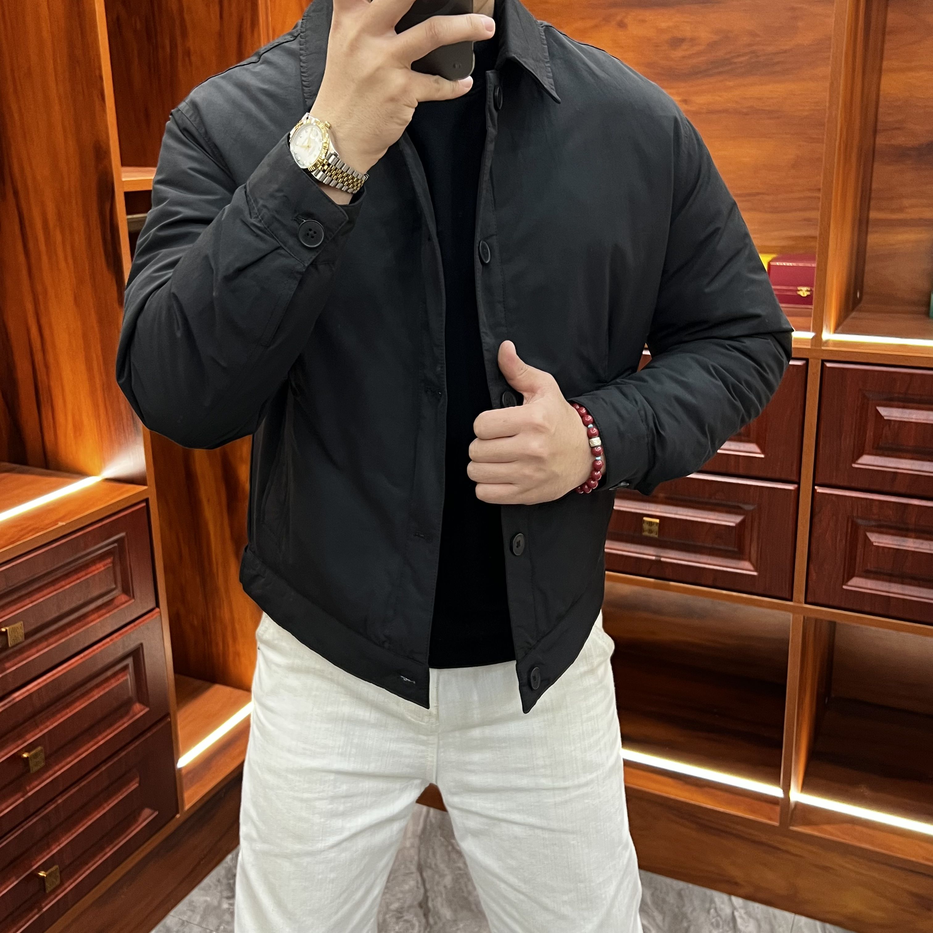 商务休闲潮流翻领夹克男士羽绒服