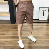 Casual shorts for men, slim and slim summer, simple and versatile mid-length pants, fashionable and trendy solid color straight-leg men's capri pants thumbnail 6