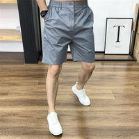 Casual shorts for men, slim and slim summer, simple and versatile mid-length pants, fashionable and trendy solid color straight-leg men's capri pants thumbnail 4