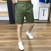 Casual shorts for men, slim and slim summer, simple and versatile mid-length pants, fashionable and trendy solid color straight-leg men's capri pants thumbnail 3