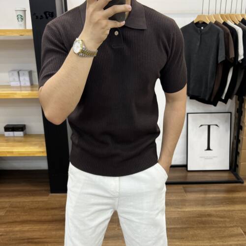 男老钱风POLO领保暖百搭针织毛衣