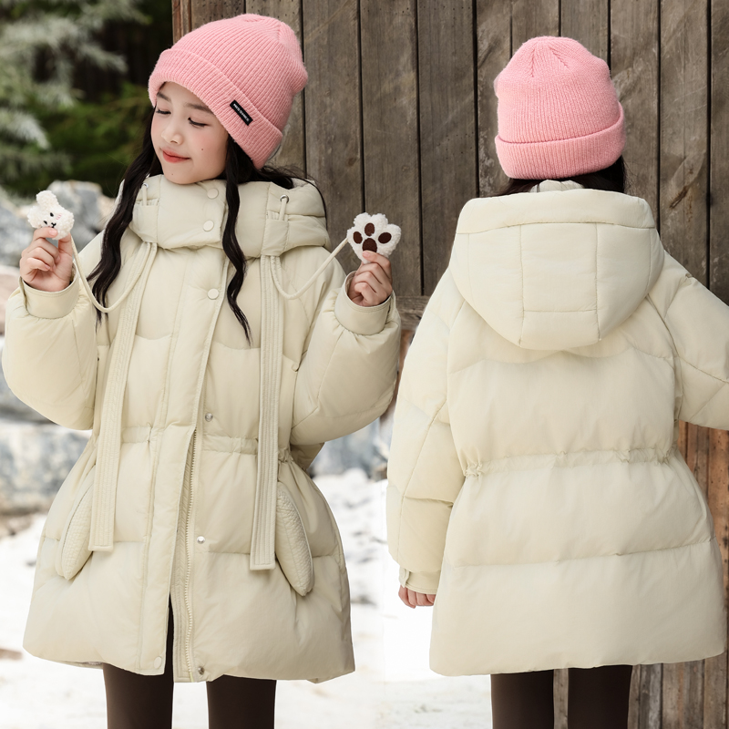 儿童羽绒服女童中长款
