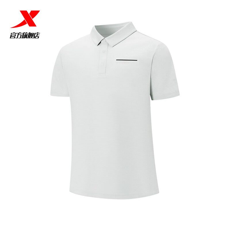 特步男子polo衫2025年新款夏季翻领短袖健身t恤运动训练半袖上衣