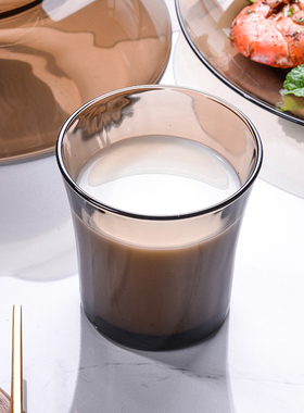 DURALEX进口家用果汁琥珀色钢化玻璃杯欧式水杯子dirty手冲咖啡杯