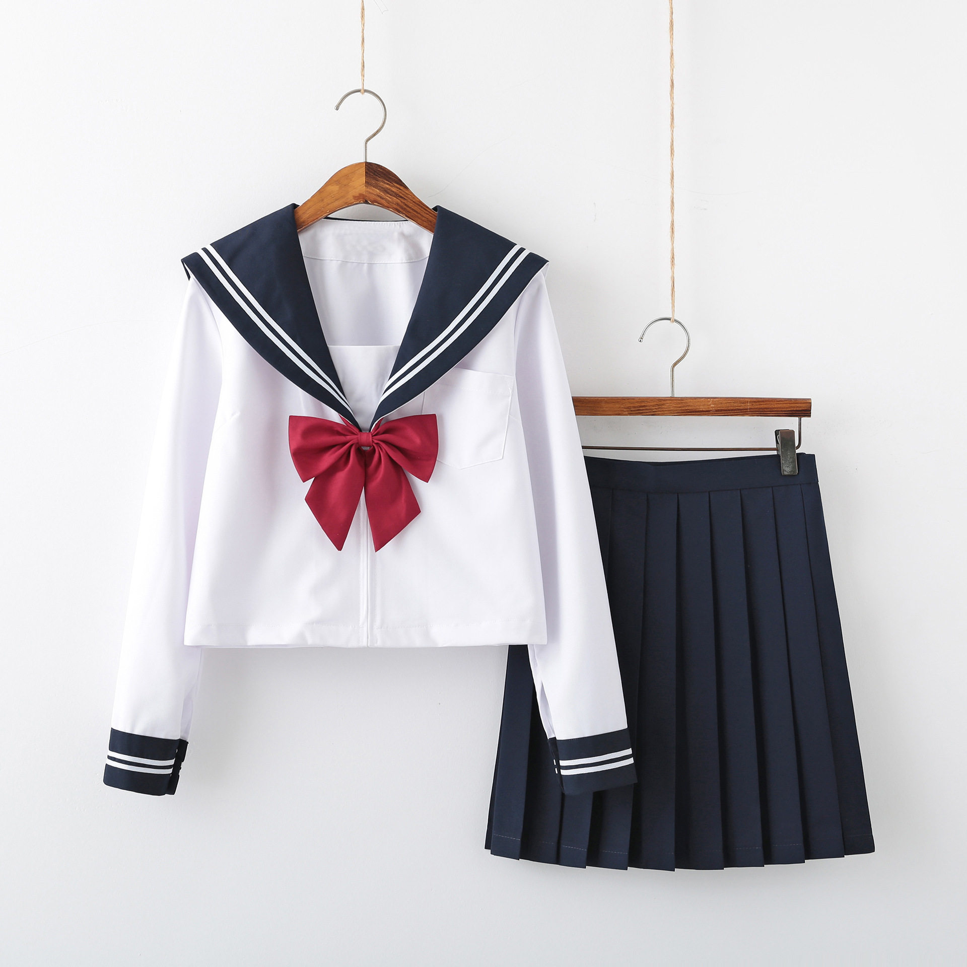 jk制服水手服白二本三件套学院风