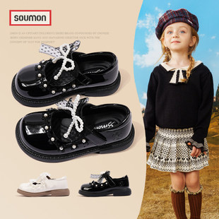 儿童皮鞋公主鞋女童配礼服2026春季小女孩黑色演出鞋小童防滑单鞋