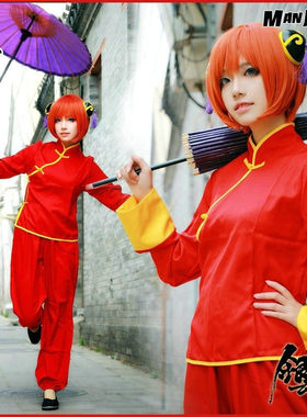 银魂夜神乐cos旗袍衣服动漫
