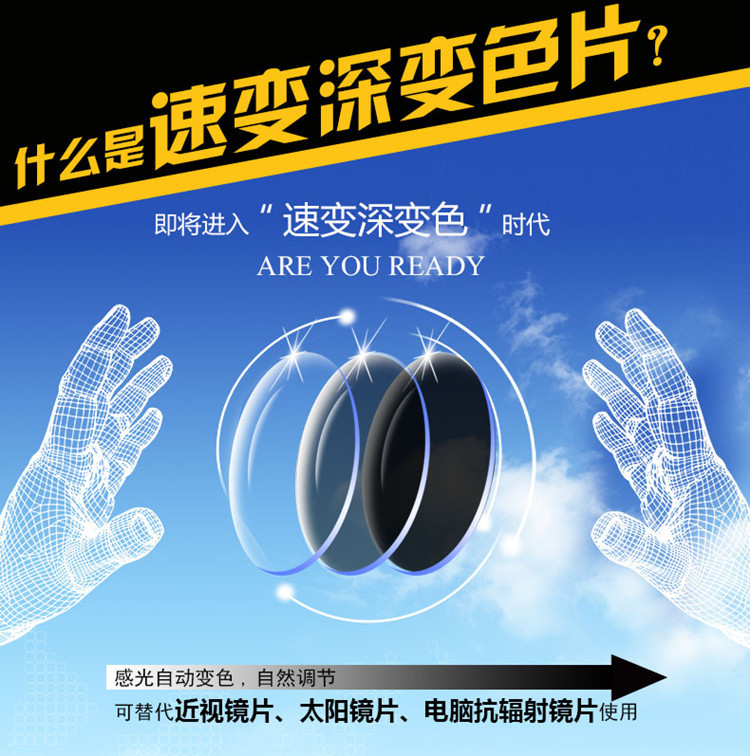 变色变色镜片防紫外线护目