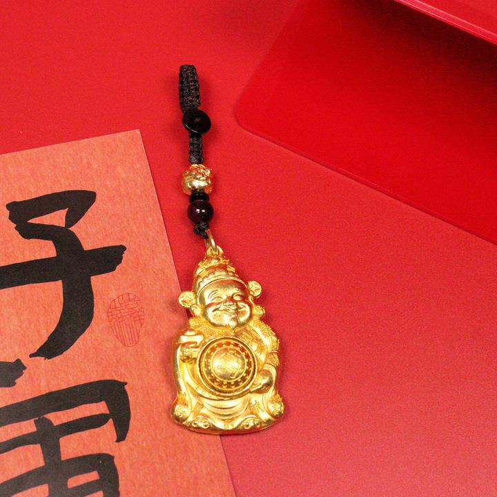 蛇年新款财神爷十二生肖钥匙扣转转挂件金属工艺品批发国潮挂饰