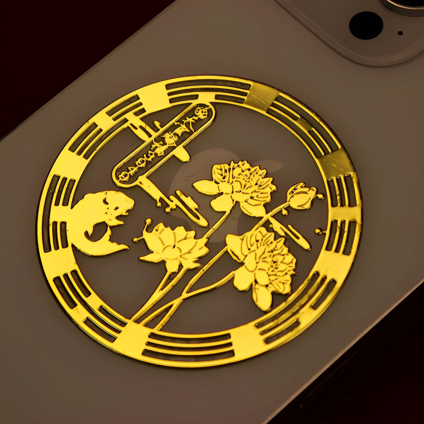 天官赐福3949荷花贴纸卫生间墙贴金属门贴手机贴鞋柜卫生间莲花贴