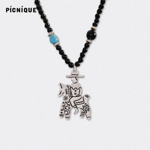 骑士朋友琉璃绿松石串珠项链 Picnique