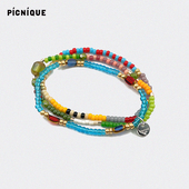 时尚 小圆牌油画水彩手链套组小众个性 轻奢 Picnique 孟子义同款