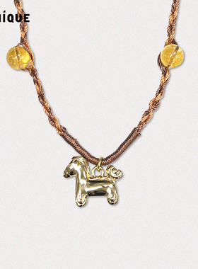 Picnique 马上发财金色编绳长项链