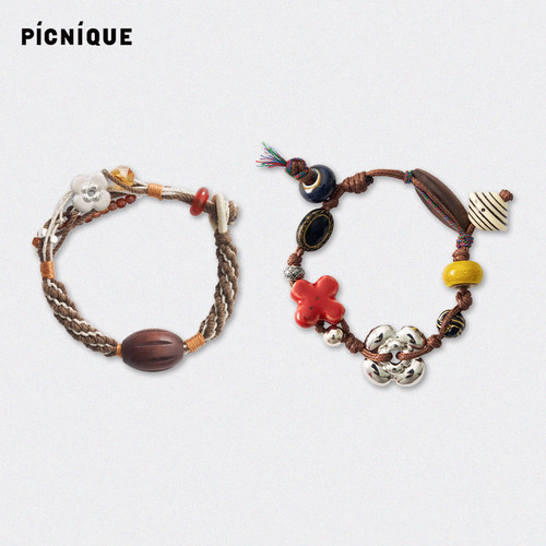 野兽派花花串珠编绳手链