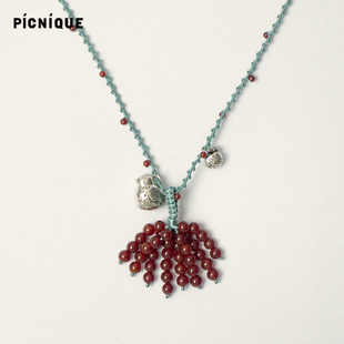 Picnique 小鸟与果实多宝编绳长项链