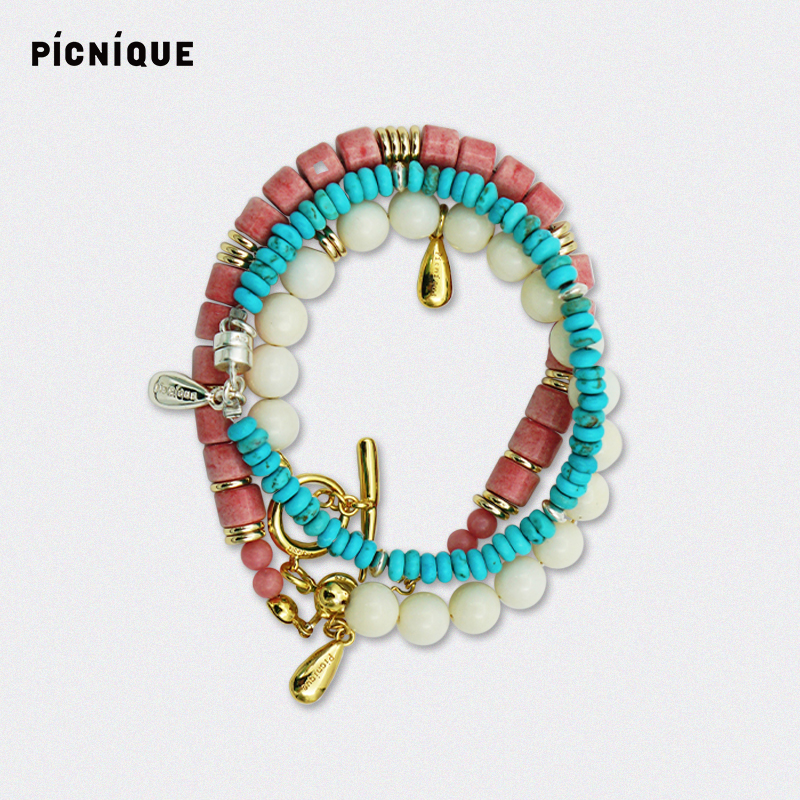 picnique原创设计蓝松石串珠纯银