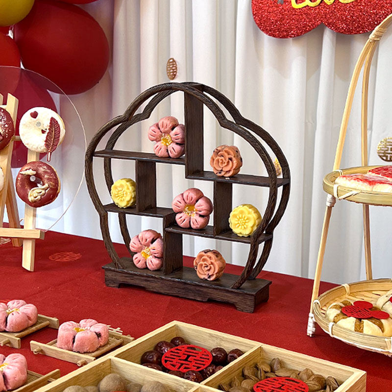 中式订婚布置摆件结婚周岁甜品台展示架喜饼糕点摆盘点心糕点摆台