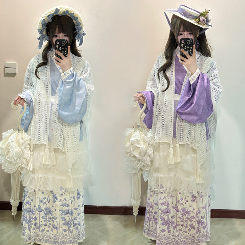 莺雨兰衣原创汉洋折衷明制汉服女交领琵琶袖马面裙洛丽塔罩裙套装