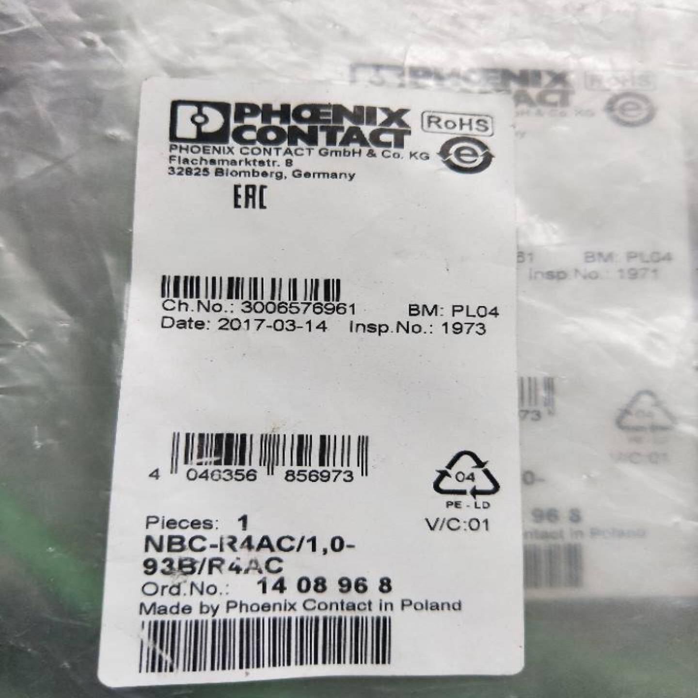 配件全新正品 菲尼克斯 NBC-R4AC10-93BR4AC 1408968 实物议价