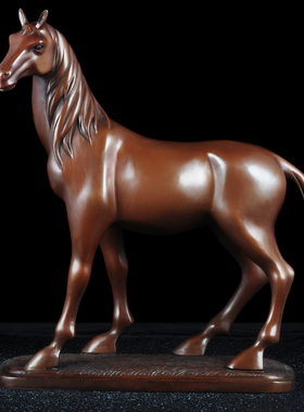 紫铜马摆件生肖招财汗血客厅