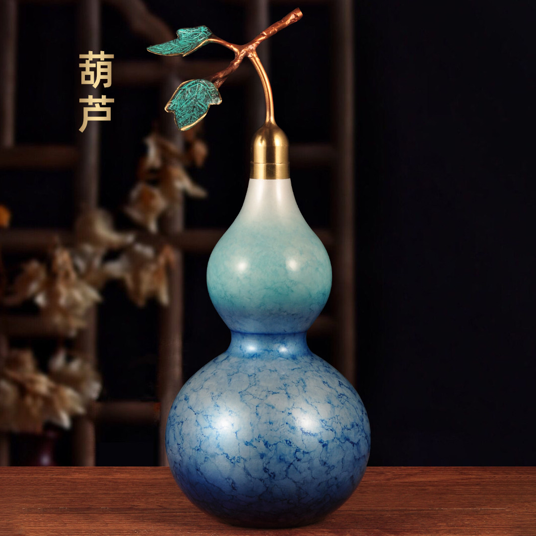 彩铜葫芦摆件开口招财福禄紫气东