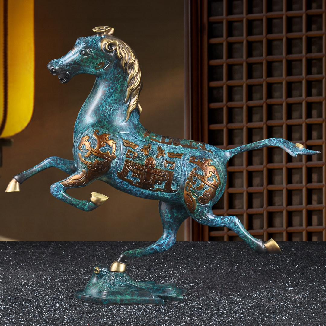 彩铜马踏飞燕摆件招财马家居客厅电视柜办公室酒柜装饰品商务礼品,家居饰品,桌面摆件,淘宝优惠券,粉丝福利购,淘宝优惠卷