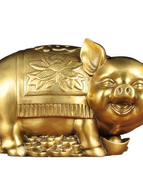 全铜金钱福猪摆件招财猪风水摆设家居客厅玄关装饰品乔迁新居礼品