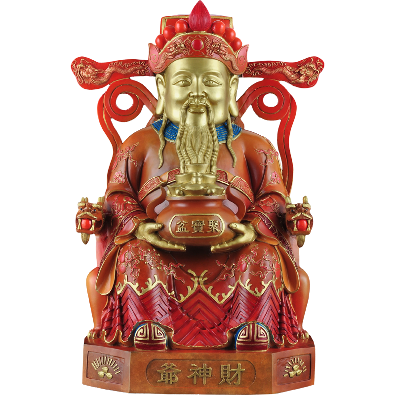 彩铜财神爷摆件文财神