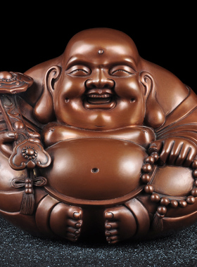 紫铜弥勒佛摆件一团和气寺庙