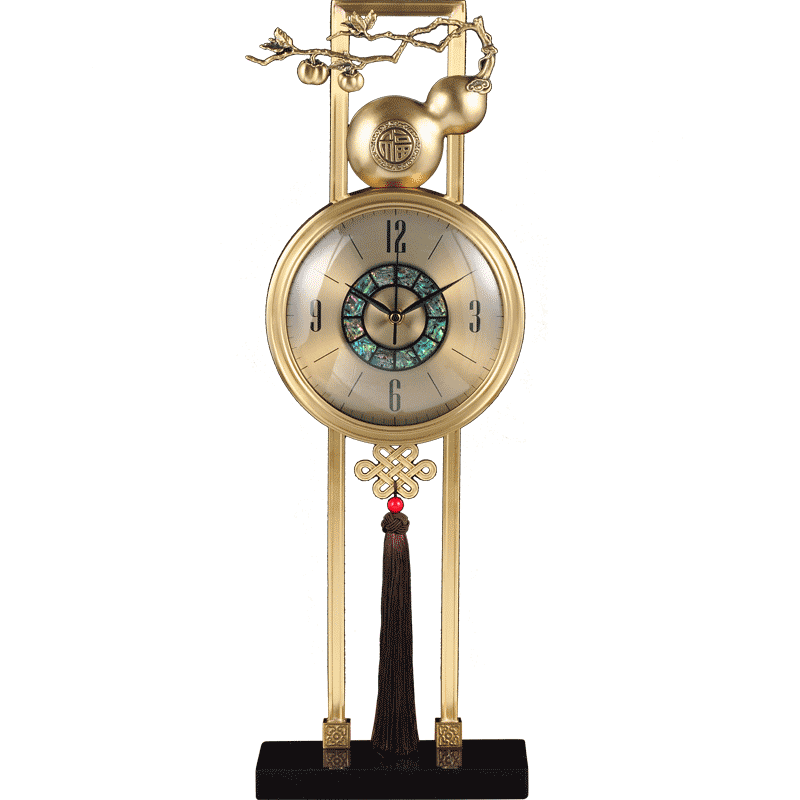 新中式黄铜座钟客厅家用葫芦装饰