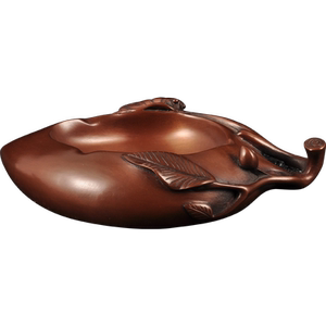 紫铜寿桃烟缸摆件铜烟灰缸