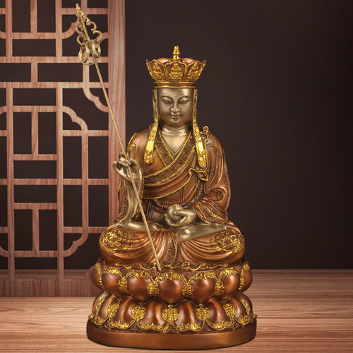 彩铜九华山地藏王摆件坐像菩萨