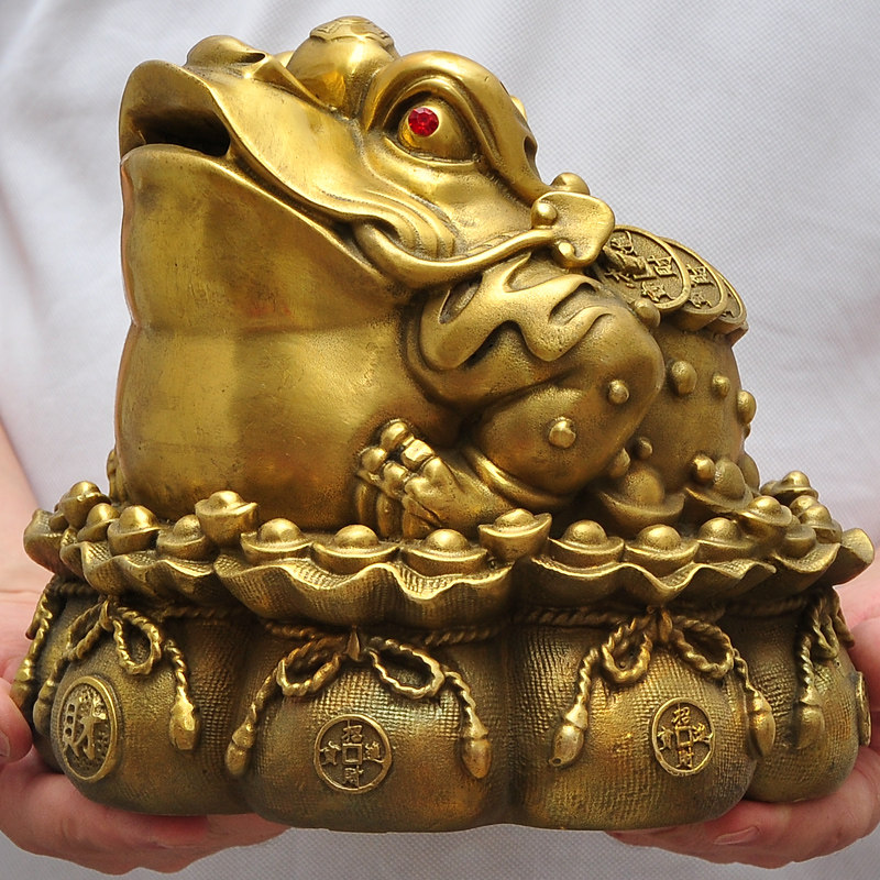 铜金蟾摆件招财三足金蝉蟾蜍家居客厅风水摆件店铺乔迁开业礼品