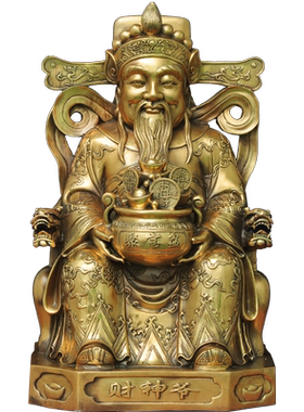 全铜财神摆件财神爷文财神铜像大号家用店铺供奉公司开业乔迁礼品