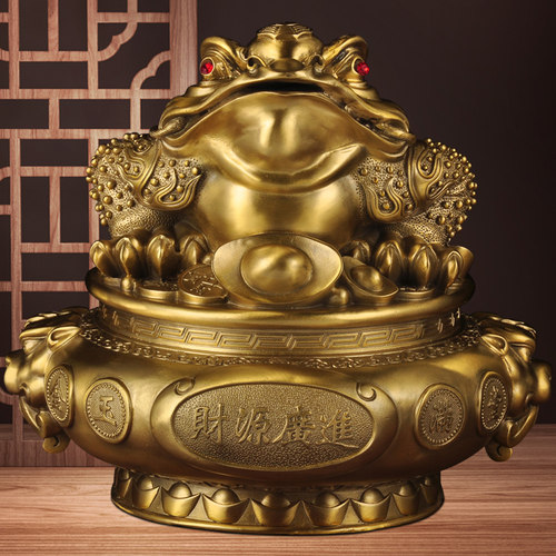黄铜金蟾摆件招财聚宝盆