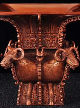 四羊方摆件中式铜鼎家居客厅