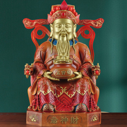 彩铜财神爷摆件文财神