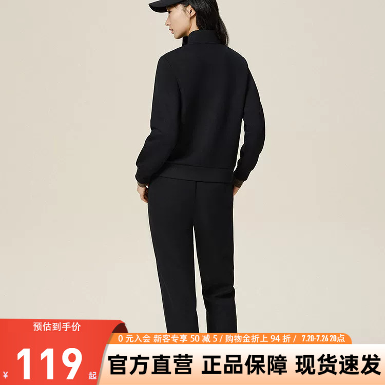 安踏女款夏季跑步长裤运动套装
