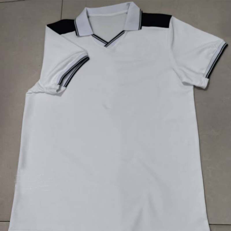 西安六中学生夏季校服短袖白色网眼珠地棉拼藏蓝校服上衣休闲运动
