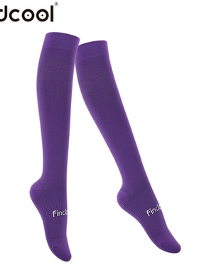 Findcool压缩袜2双女健身运动袜马拉松袜子跑步锻炼瑜伽跳绳长袜