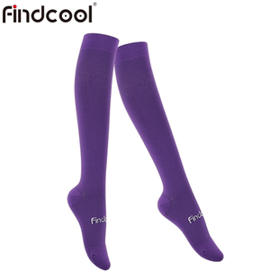 Findcool压缩袜2双女健身运动袜马拉松袜子跑步锻炼瑜伽跳绳长袜
