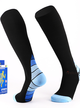 Findcool户外运动压缩袜2双机能袜跑步飞行旅行护小腿袜孕妇压力