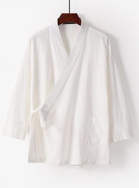 汉服开衫系带禅修茶服中国风道袍