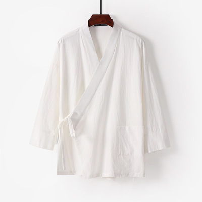 汉服开衫系带禅修茶服中国风道袍