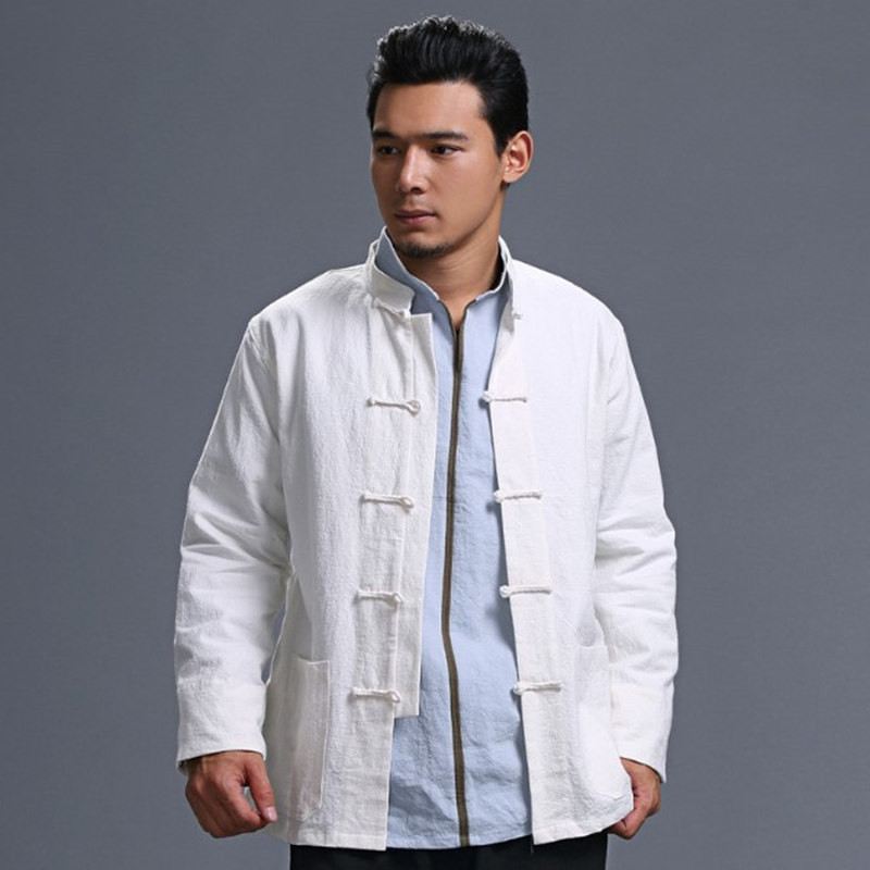 2021 Spring and autumn season new pattern Chinese style tradition Tang costume Flax men's wear coat Cotton and hemp Stand collar frog jacketin the Men's clothing, National Costume(new), Tang costume category - from Buy2taobao.com to provide professional Taobao agent buy service
