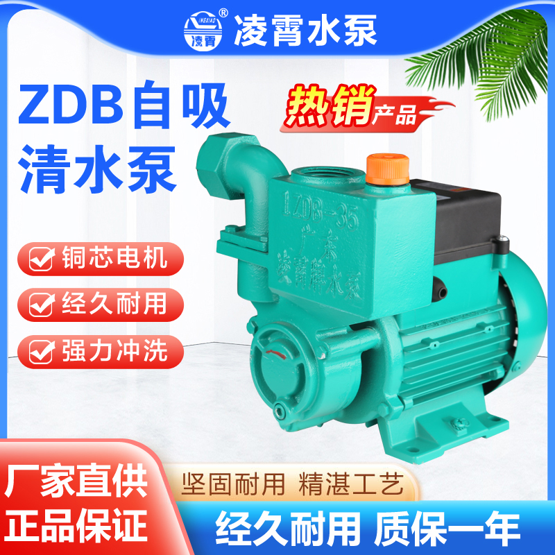 广东凌霄清水泵ZDB家用自吸泵高扬程220V自来水自动增压泵抽水泵