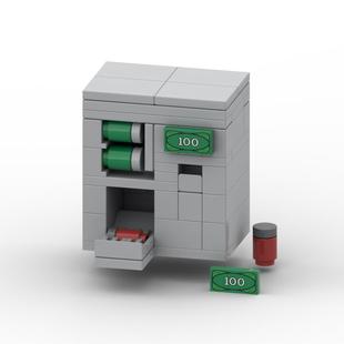 兼容创意moc街景饮料自动贩卖机儿童益智拼装小颗粒积木玩具模型