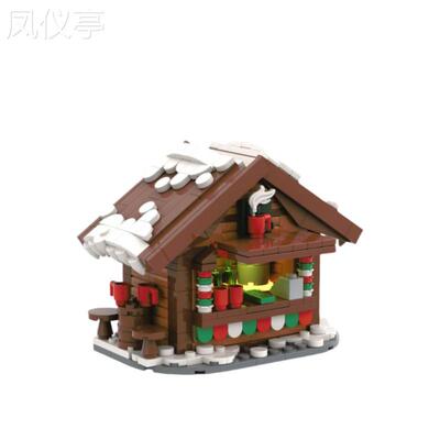 积木佳砖跨境玩具外贸MOC130694热饮摊位小颗粒益智lazada热卖