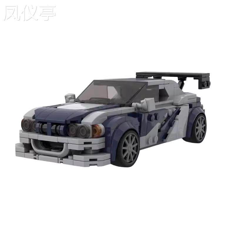 极品飞车MOC兼容宝马E46M3GTR速度冠军动力赛车男拼装模型