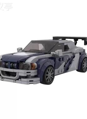 极品飞车MOC兼容宝马E46M3GTR速度冠军动力赛车男拼装模型